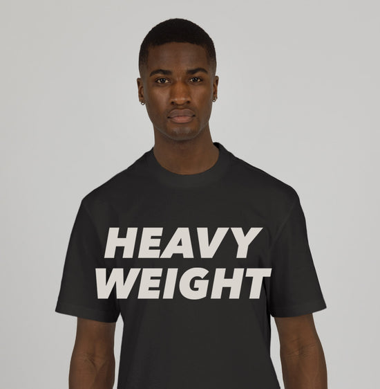 black model wearing graphite color heavy weight t-shirt, style number 1301