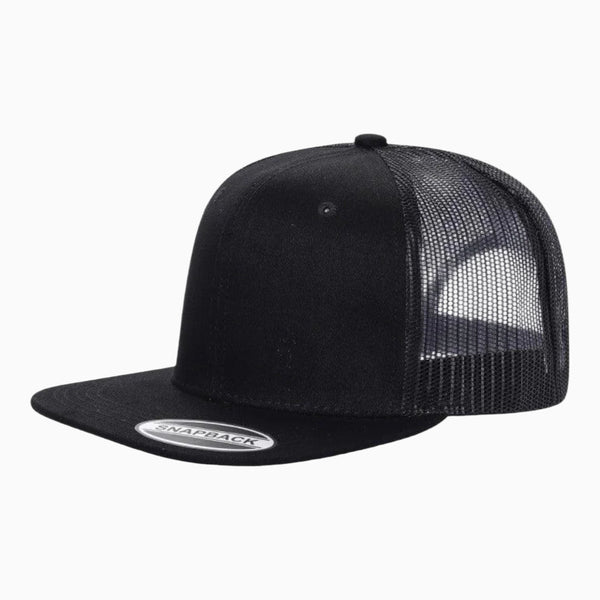 6panel Flat bill mesh trucker Hat