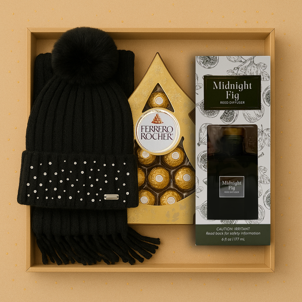 3pcs Muffler Beanie Gift Box